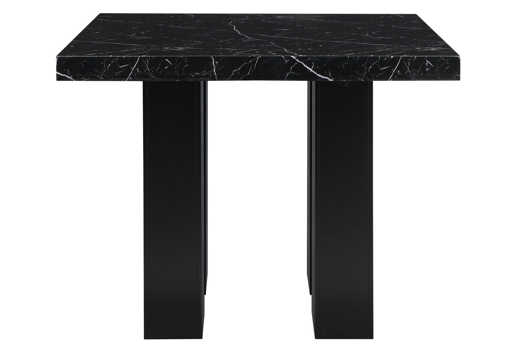 D04 - 7 Piece Dining Room Set (White Bar Table And 6 Bar Stools) - Black / White