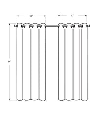 2 Pieces Set, Curtain Panel, Room Darkening, Grommet, Contemporary & Modern