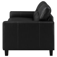 Scotland - Faux Leather Upholstered Track Arm Loveseat