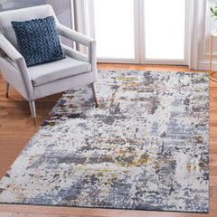 Payas - 8' X 10' Abstract Area Rug - Ivory / Blue