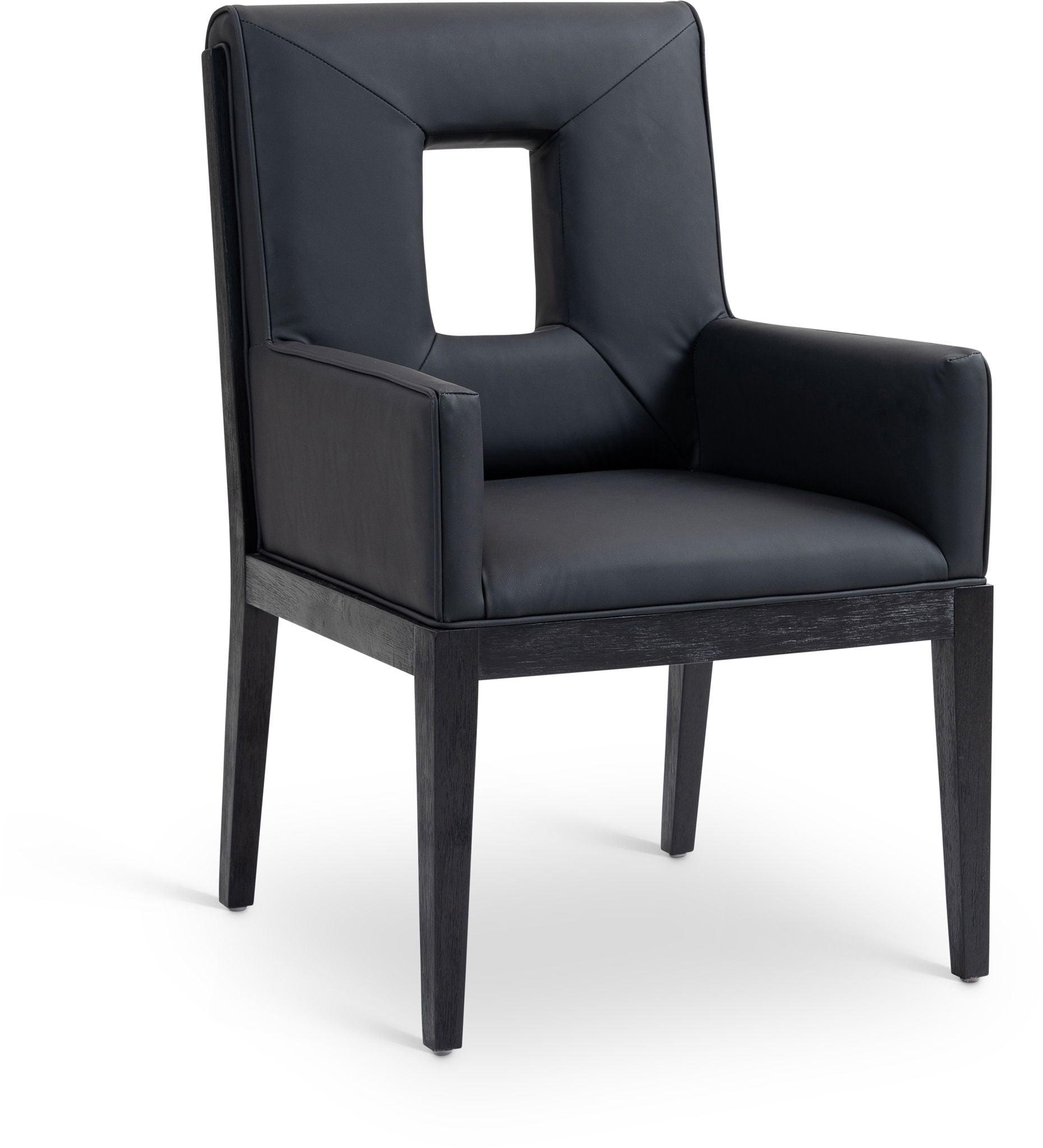 Gwendolyn - Faux Leather Dining Arm Chair With Black Frame