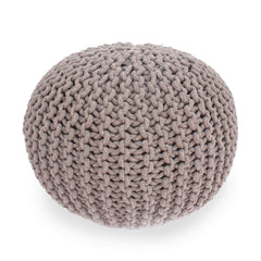 Moro - Knitted Cotton Round Pouf With Pumpkin Shape