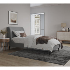 Twin Bed With Curved Headboard - Gray / Black