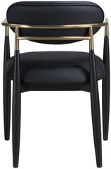 Riccio - Faux Leather Dining Arm Chair (Set of 2) - Black And Gold Frame
