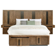 Terrace - 2 Piece Wall Panel With Nightstand Set - Ash Brown