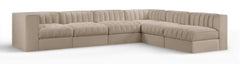 Rummi - Velvet Performance Fabric Upholstered 6 Piece Modular Sectional