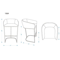 Mid-Century Modern Stool With Steel Base