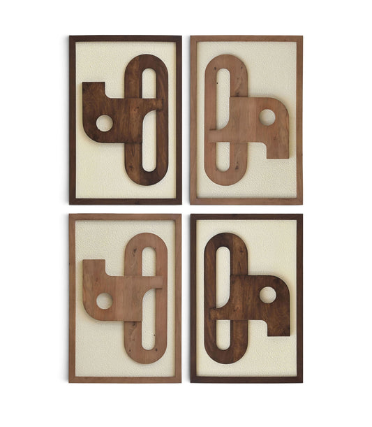 Arid - 4 Piece Two-Color Wall Art - Natural