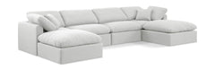 Indulge - Linen 6 Piece Modular Double Chaise Sectional - White