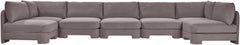 Hammond - Velvet Performance Fabric Upholstered 7 Piece U-Shaped Armless Sectional