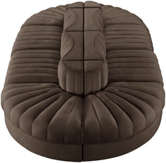 Rummi - Oval Velvet Performance Fabric Upholstered 8 Piece Modular Sectional