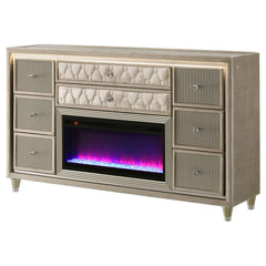 Lorient - 8-Drawer LED Bedroom Flame Box Dresser