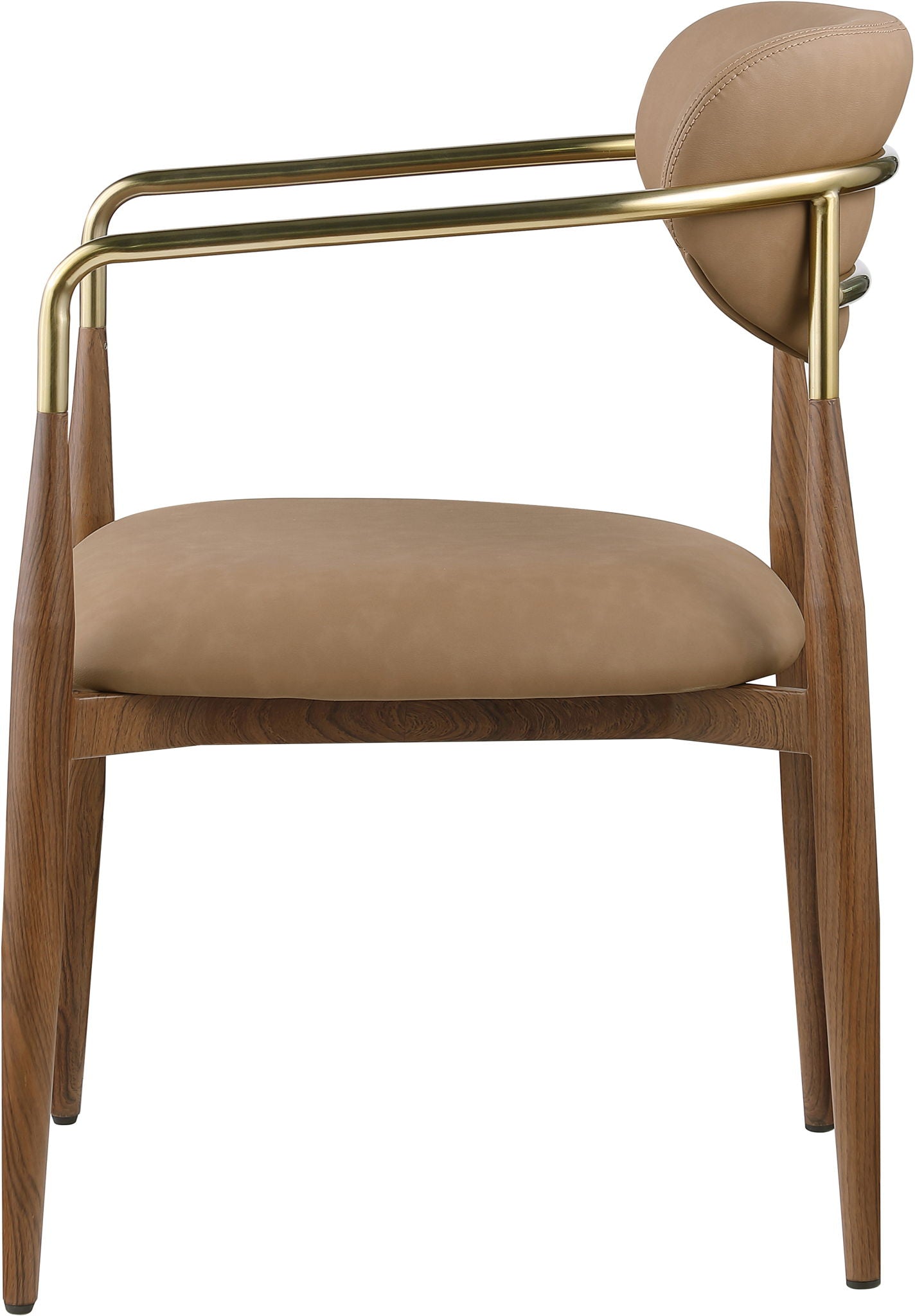 Ronda - Vegan Leather Upholstered Dining Arm Chair - Walnut Legs