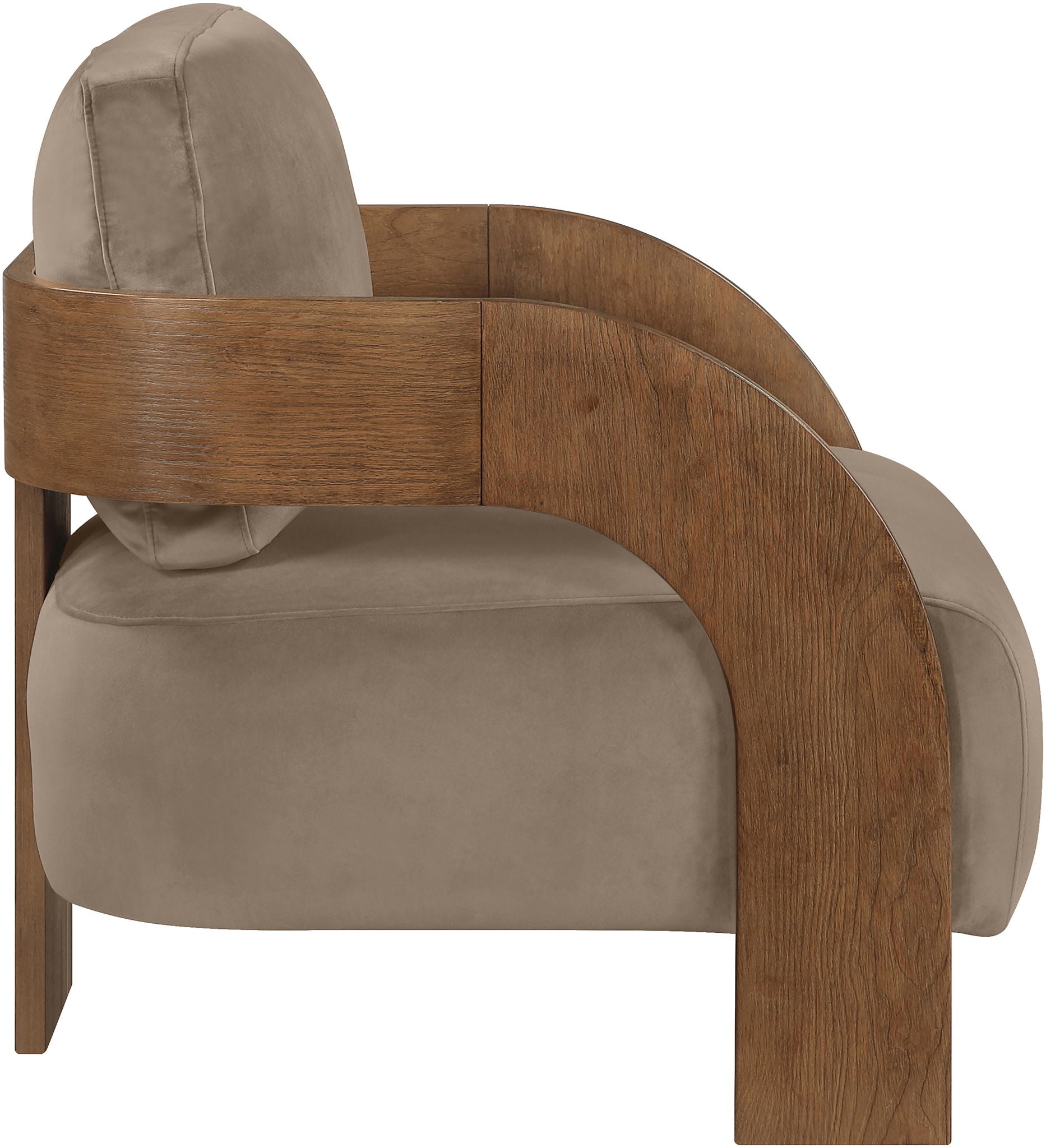 Cedra - Velvet Performance Fabric Upholstered Accent Chair - Brown Frame