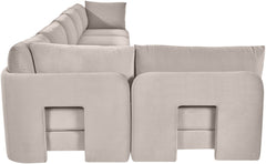 Hammond - Velvet Performance Fabric Upholstered 6 Piece L-Shaped Armless Sectional