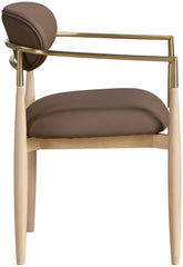 Riccio - Dining Arm Chair (Set of 2) - Natural And Gold Frame