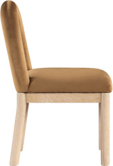 Conrad - Velvet Dining Chair With Natural Legs - Saddle