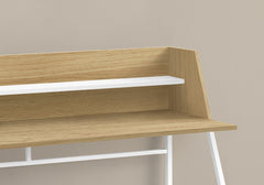 Computer Desk For Home Office, Laptop, Storage Shelves, Marble Look Contemporary & Modern