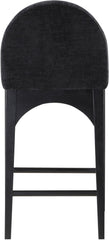 Waldorf - Chenille Stool With Black Legs