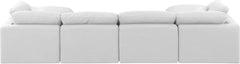 Indulge - Linen 6 Piece Modular Double Chaise Sectional - White