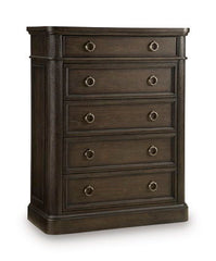 Wickenger - Five Drawer Chest - Dark Brown