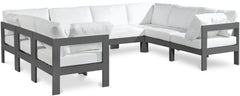 Nizuc - Outdoor Patio 8 Piece Modular Sectional With Gray Frame