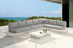 Maldives - 5 Piece Water Resistant Outdoor Patio Modular Sectional With White Base