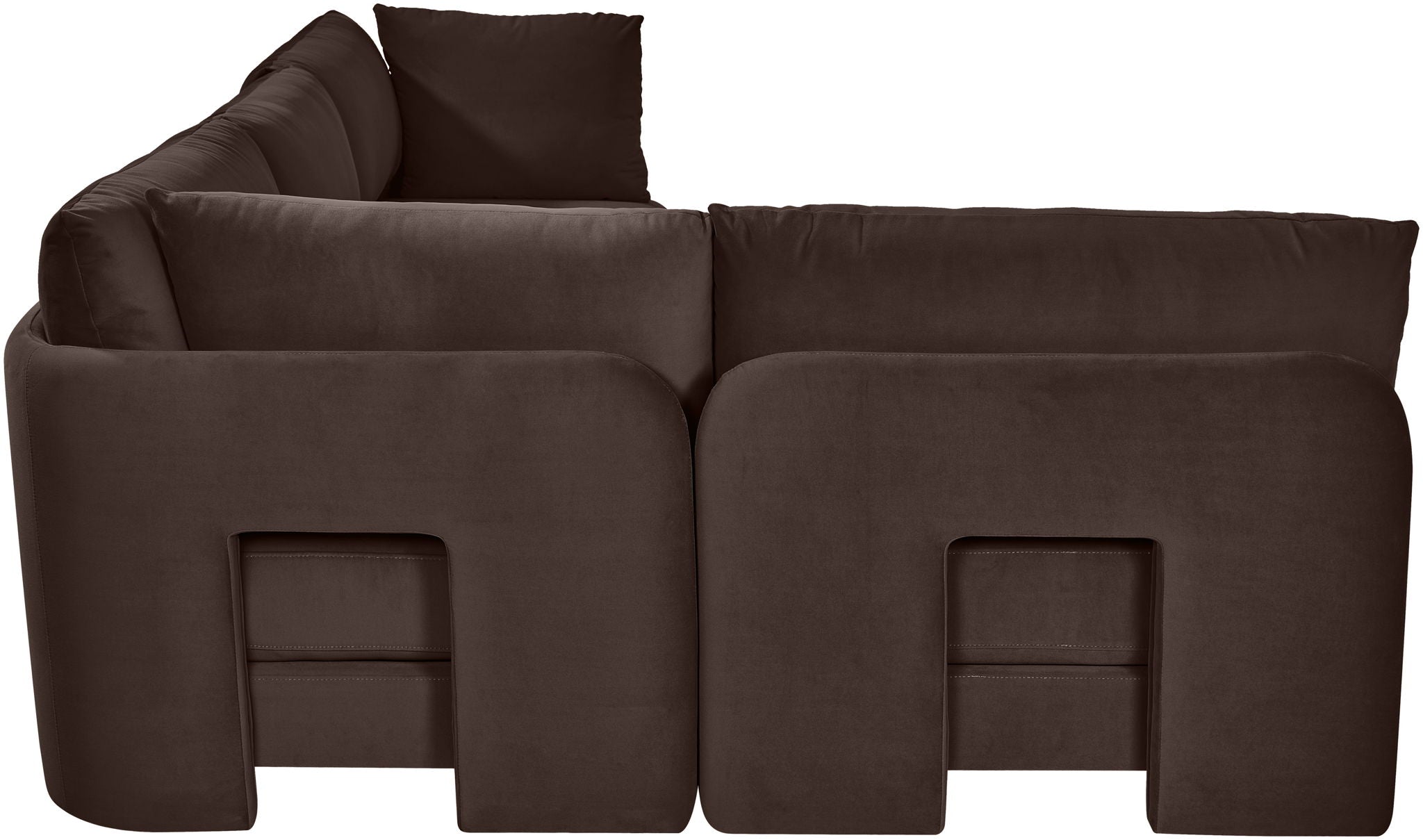 Hammond - Velvet Performance Fabric Upholstered 4 Piece Armless Sectional