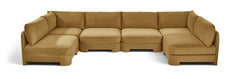 Hammond - Velvet Performance Fabric Upholstered 6 Piece U-Shaped Armless Sectional