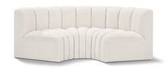 Arc - Boucle Fabric 3 Piece Modular U-Shaped Sofa