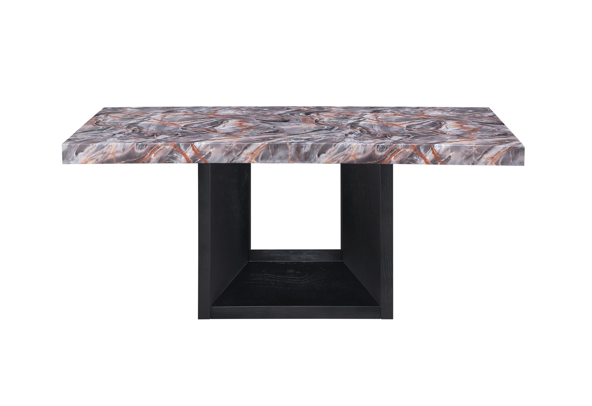 D02 - 5 Piece Dining Room Set (Dining Table, 4 Chairs) - Lava / Black