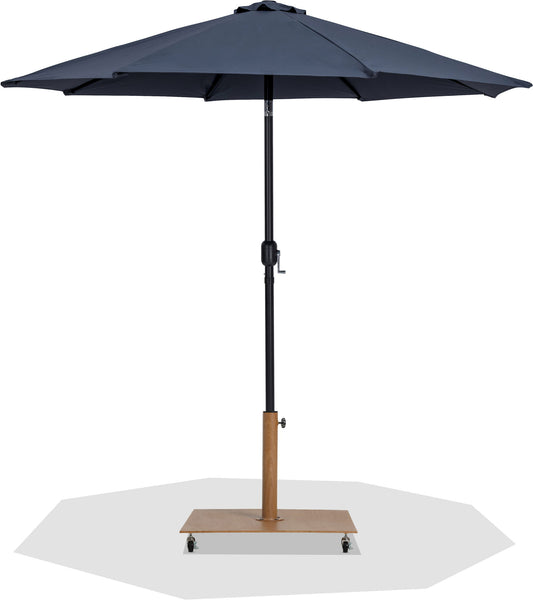 Fiji - Aluminum Patio Umbrella With Square Teak And Black Base