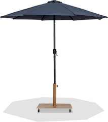 Fiji - Aluminum Patio Umbrella With Square Teak And Black Base