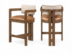 Ravina - Upholstered Counter Stool With Stained Brown Base