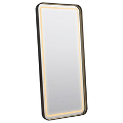 Glendora - Led Standing Mirror With Bluetooth Speaker - Black
