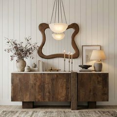 Pietra - Travertine And Mango Wood Sideboard / Buffet - Brown / Beige
