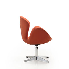 Upholstered Swivel Lounge Chair With Adjustable Height - Orange