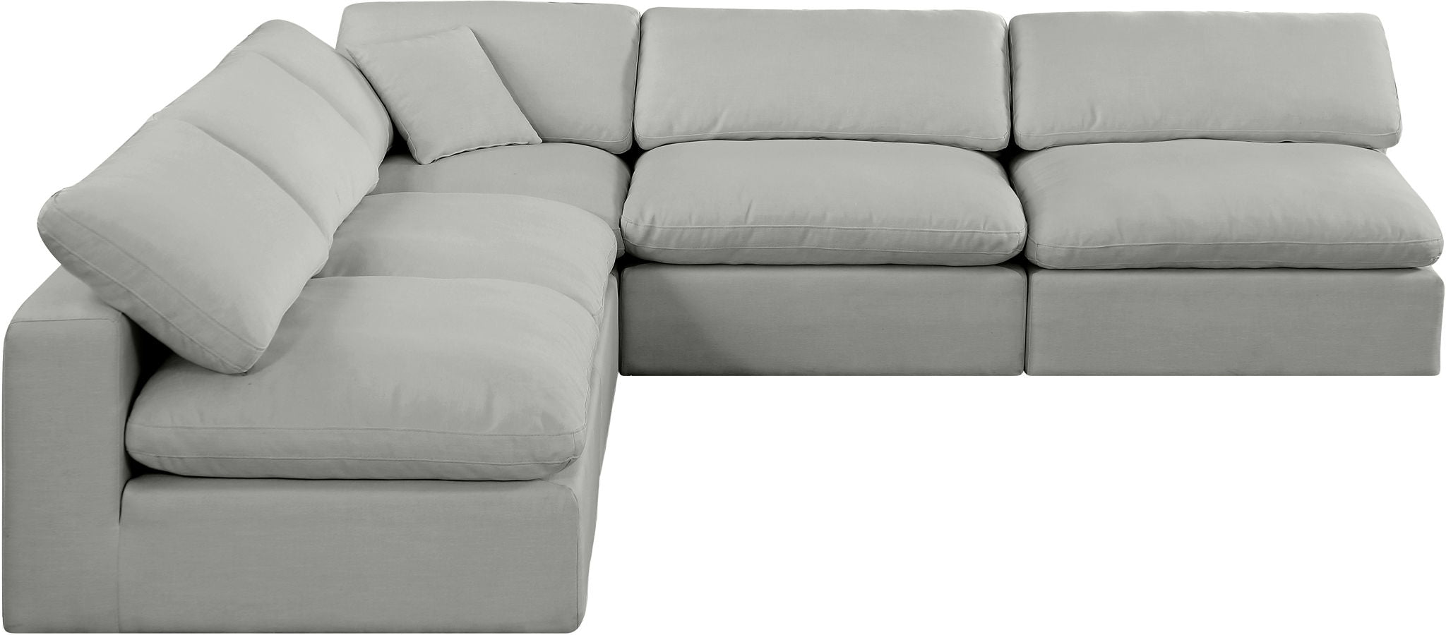 Comfy - 5 Piece Linen Modular Corner Armless Sectional