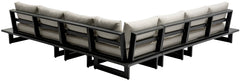 Maldives - 5 Piece Water Resistant Outdoor Patio Modular Sectional With Gray Base