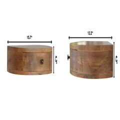 Wall Mounted Rounded Nightstand - Oak