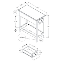 Accent End Table, 2 Tier, Storage Drawer, Transitional - Walnut