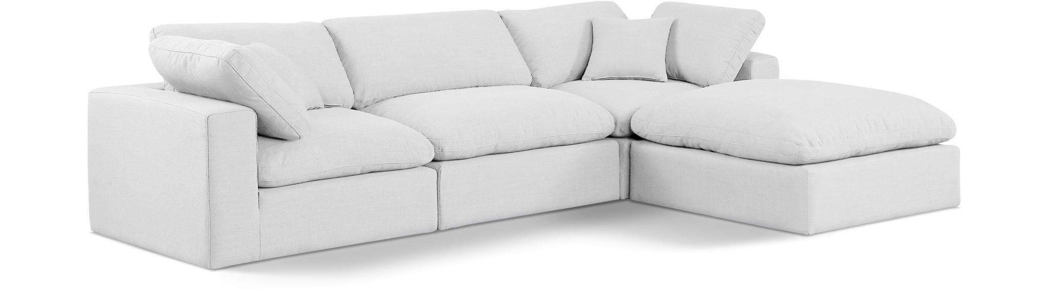 Comfy - 4 Piece Linen Fabric Modular Sectional With Chaise
