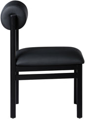 Roundhill - Faux Leather Dining Chair (Set of 2) - Black Frame