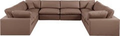 Comfy - 8 Piece Faux Leather Modular Sectional