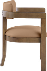 Lavrin - Vegan Leather Upholstered Dining Arm Chair (Set of 2) - Walnut Base