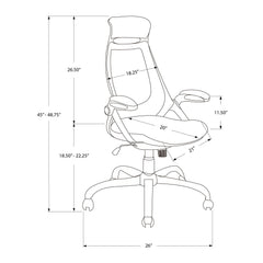 Office Chair, Adjustable Height, Swivel, Ergonomic, Armrests, Contemporary & Modern