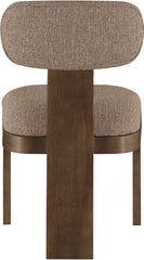 Timbra - Linen Textured Fabric Upholstered Dining Chair (Set of 2) - Walnut Base