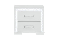 Naomi - Nightstand With LED - Silver