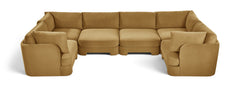 Hammond - Velvet Performance Fabric Upholstered 6 Piece U-Shaped Sectional