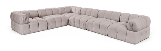 Orin - L-Shaped Velvet 6 Piece Modular Sectional